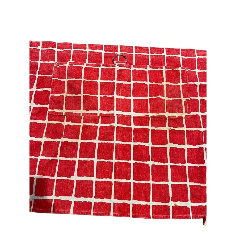 Vintage Crackers Red White Pizza Brick Apron Half Waist Tie Pockets D Ring